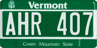VT license plate AHR407