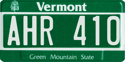 VT license plate AHR410