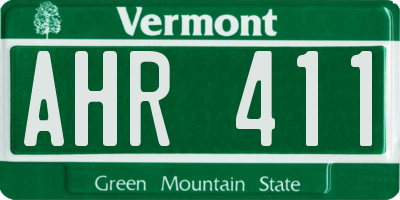VT license plate AHR411