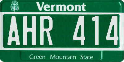 VT license plate AHR414