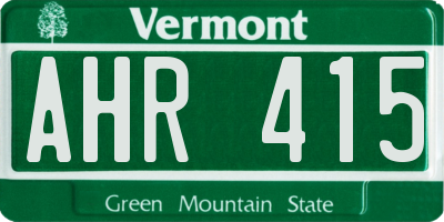 VT license plate AHR415