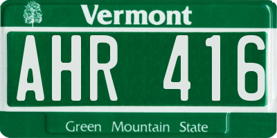 VT license plate AHR416