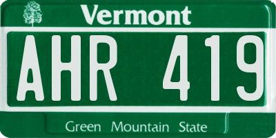 VT license plate AHR419