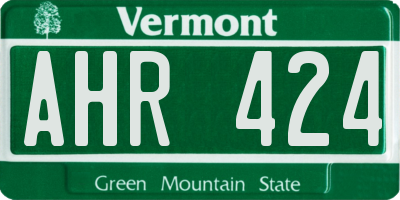 VT license plate AHR424