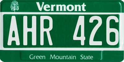 VT license plate AHR426