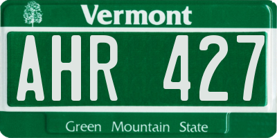 VT license plate AHR427