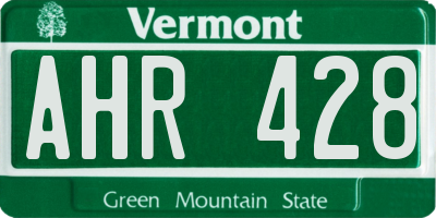 VT license plate AHR428
