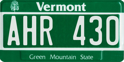 VT license plate AHR430