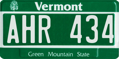VT license plate AHR434