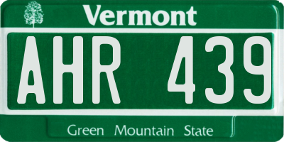 VT license plate AHR439