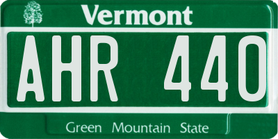 VT license plate AHR440