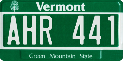 VT license plate AHR441