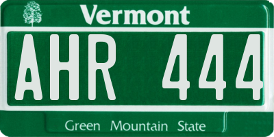 VT license plate AHR444