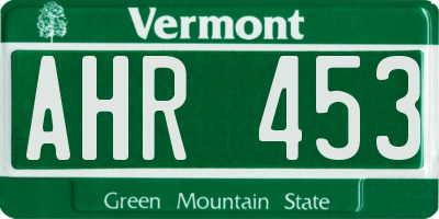 VT license plate AHR453