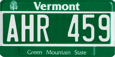 VT license plate AHR459