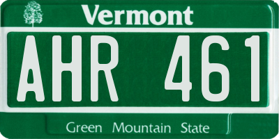 VT license plate AHR461