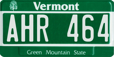 VT license plate AHR464