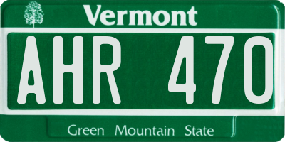VT license plate AHR470