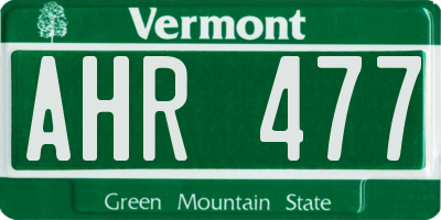 VT license plate AHR477