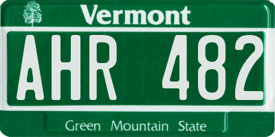 VT license plate AHR482