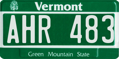 VT license plate AHR483