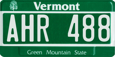 VT license plate AHR488