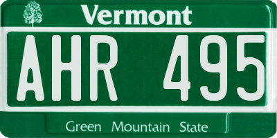 VT license plate AHR495
