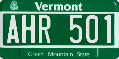 VT license plate AHR501