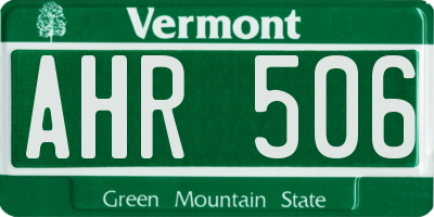 VT license plate AHR506
