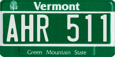 VT license plate AHR511