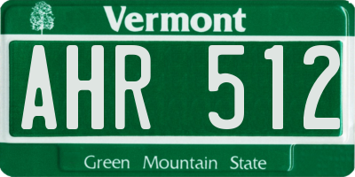 VT license plate AHR512