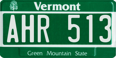 VT license plate AHR513