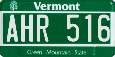 VT license plate AHR516