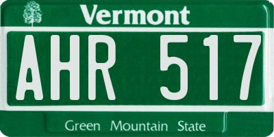 VT license plate AHR517