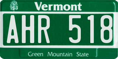 VT license plate AHR518