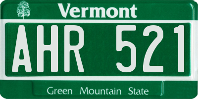 VT license plate AHR521