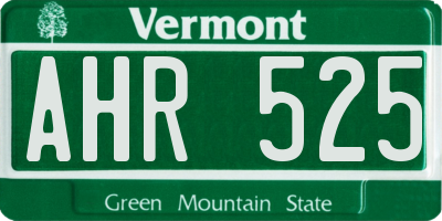 VT license plate AHR525