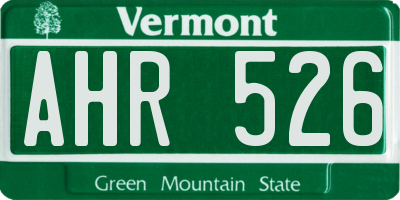 VT license plate AHR526