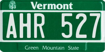 VT license plate AHR527