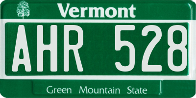 VT license plate AHR528