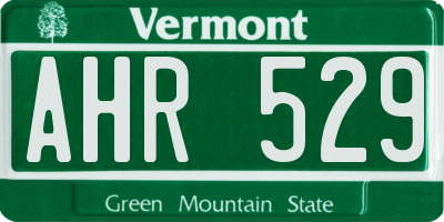 VT license plate AHR529