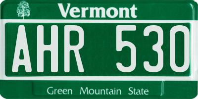 VT license plate AHR530