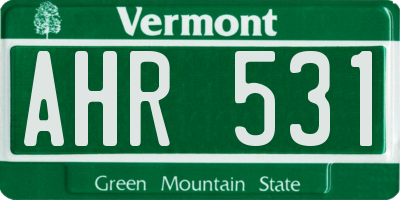VT license plate AHR531