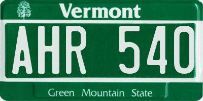 VT license plate AHR540