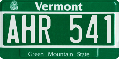 VT license plate AHR541