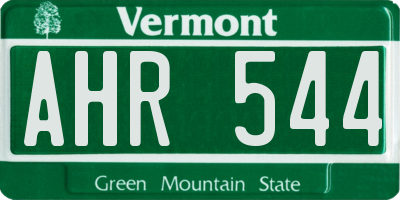 VT license plate AHR544