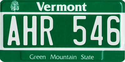 VT license plate AHR546