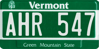 VT license plate AHR547