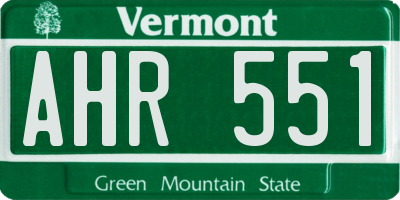 VT license plate AHR551