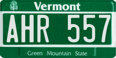 VT license plate AHR557